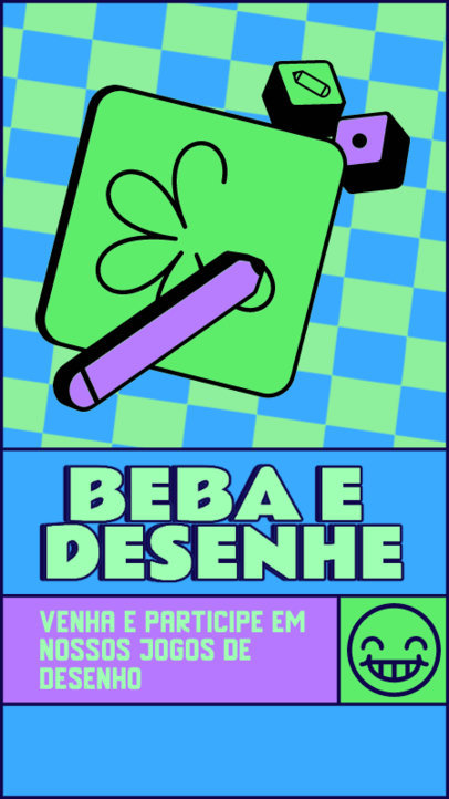 Instagram Story Maker for a Bar to Promote a Night with Drawing Games 5157E