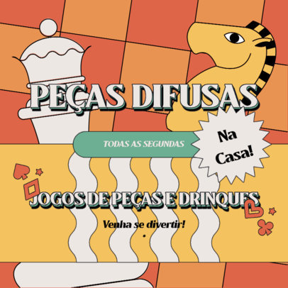 Instagram Post Maker to Promote a Night of Games and Drinks 5156a