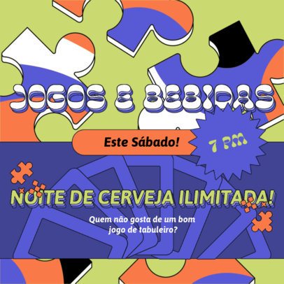 Vibrant Instagram Post Template to Promote a Night of Board Games 5156d