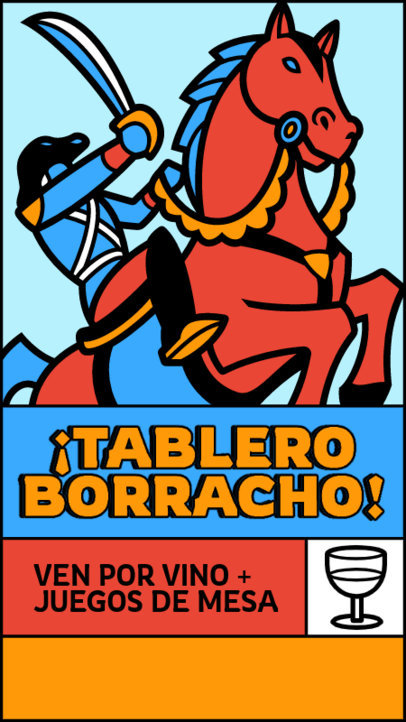 Instagram Story Template for Board Game Bars Featuring a Soldier Clipart 5158a