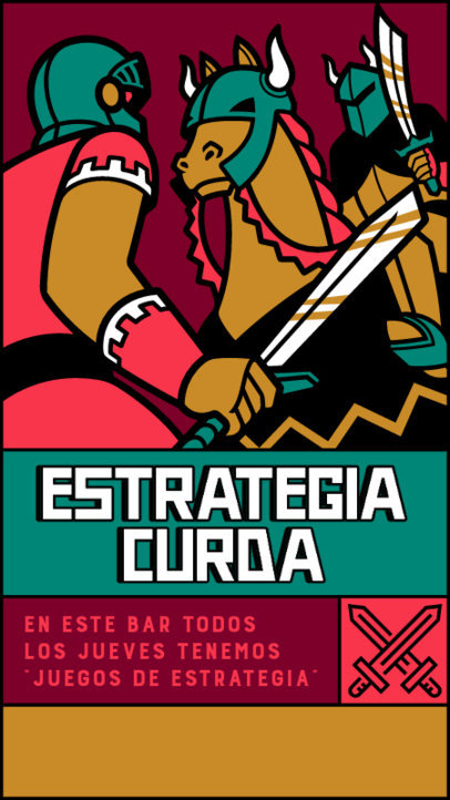 Instagram Story Template Featuring Illustrations Inspired by Different Board Games 5158e