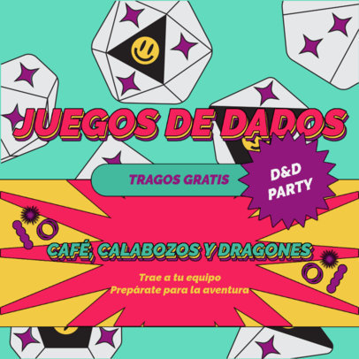 Graphic-Themed Instagram Post Generator to Promote a Board Game Night 5155a