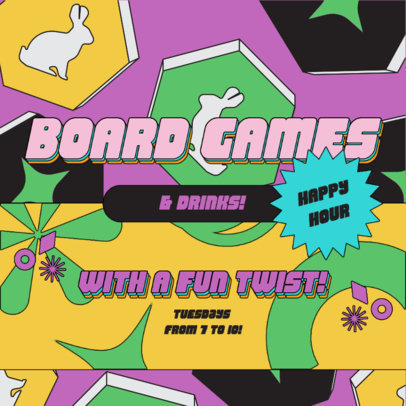 Event-Themed Instagram Post Creator Featuring a Board Game Party 5155b