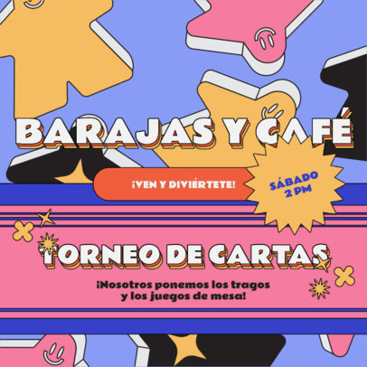 Colorful Instagram Post Template to Promote a Card Game Tournament 5155c