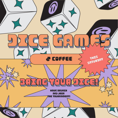 Board Game-Themed Instagram Post Maker to Promote a Dice Game Event 5155d