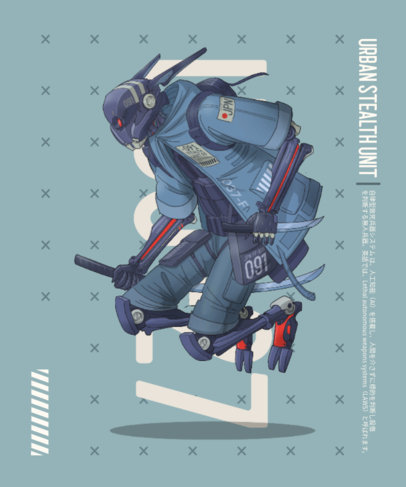 Sci-Fi-Themed T-Shirt Design Creator Featuring an Illustrated Robot