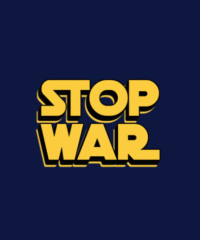 Typography T-Shirt Design Template with a Stop War Theme 3996h-4526