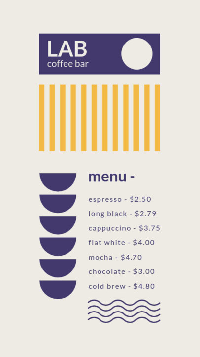 Instagram Story Maker Featuring a Coffee Shop Menu 5219-el1
