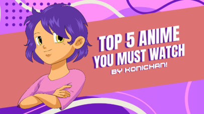 YouTube Thumbnail Design Maker Featuring Anime Character Illustrations