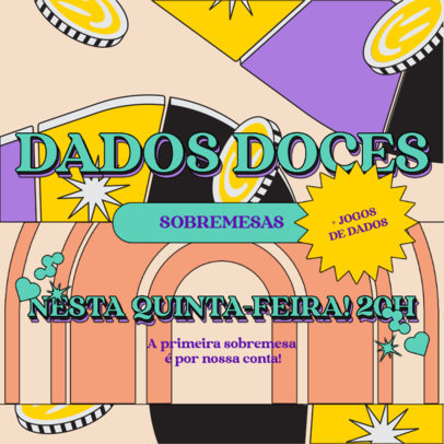 Instagram Post Generator Featuring Colorful Graphics and Board Game Theme 5155e