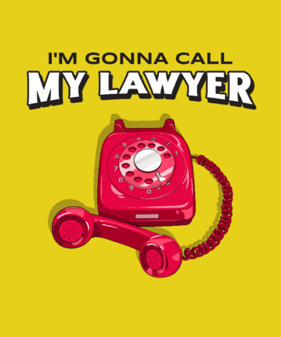 Lawyer-Themed T-Shirt Design Generator with a Graphic of a Phone