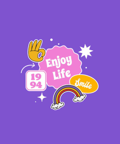 T-Shirt Design Maker Featuring Cool Stickers and Positive Messages