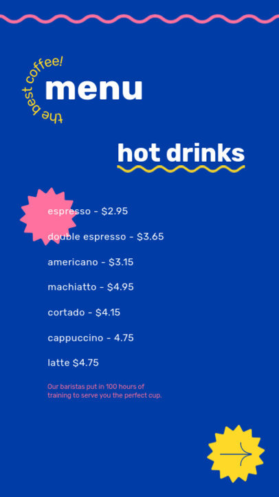 Instagram Story Maker for a Coffee Shop Menu Featuring Colorful Graphics 5218-el1