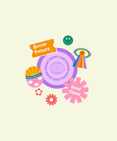 T-Shirt Design Maker Featuring Colorful Retro Stickers 