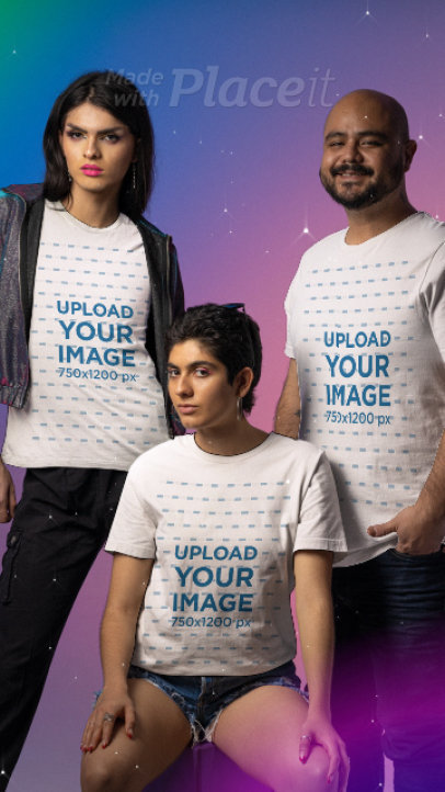 Pride-Themed Video Featuring Three Diverse Models Wearing a T-Shirt