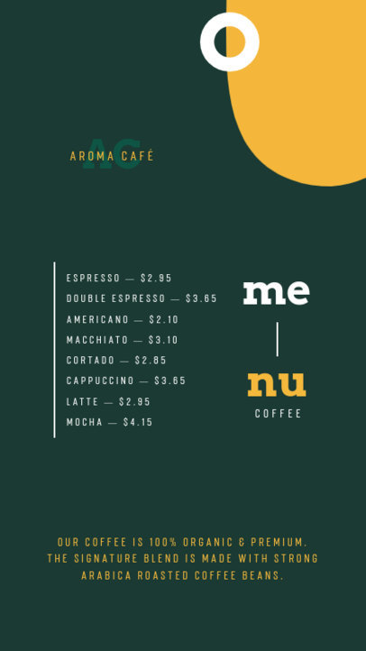 Instagram Story Template for a Menu Featuring Minimal Graphics 5216-el1