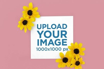 Mockup of a Square Flyer Featuring Sunflowers m17653-r-el2