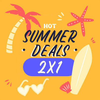 Summer-Themed Instagram Post Maker for a Sale with a Tropical Vibe