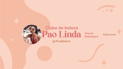 YouTube Banner Maker for Beauty Streamers Featuring Illustrated Brush Stroke Graphics 4675