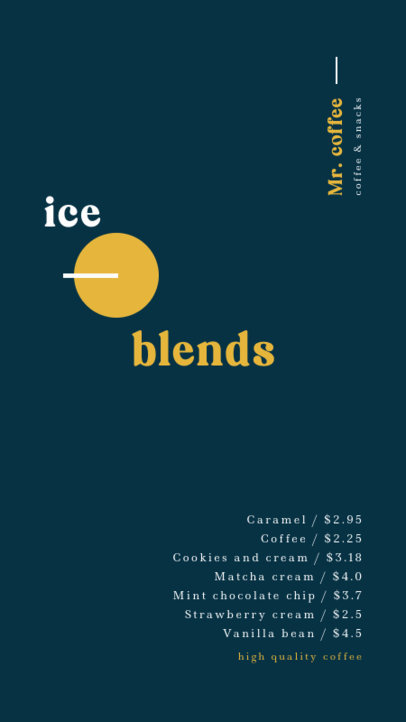 Minimal Instagram Story Template for a Coffee Shop Menu 5217c-el1