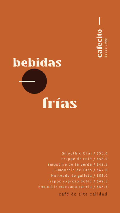 Menu Template for Instagram Stories Featuring Minimalistic Graphics 5217g-el1