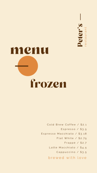 Minimalistic Coffee Shop Menu Maker for Instagram Stories 5217d-el1