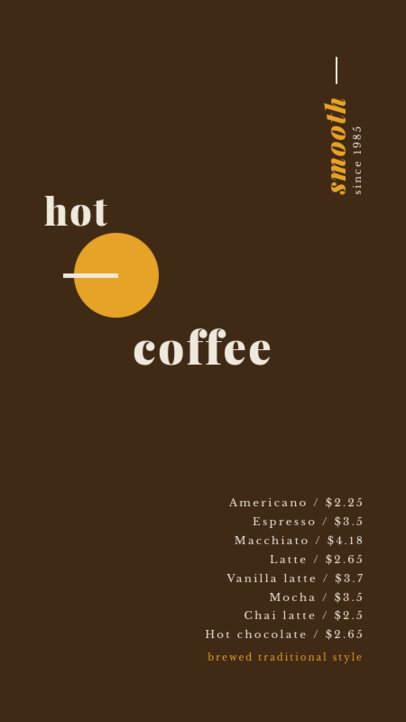 Minimal Coffee Shop Menu Template for Instagram Stories 5217e-el1