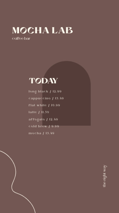 Instagram Story Template for a Coffee Shop Menu with a Minimalistic Aesthetic 5215e-el1