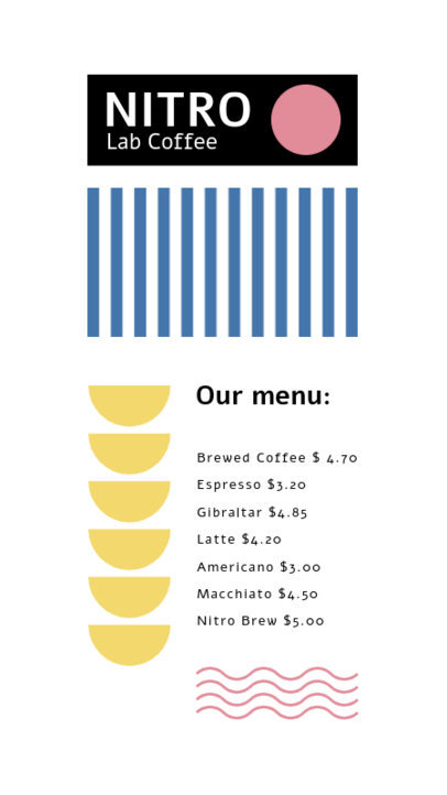 Coffee Shop-Themed Instagram Story Generator Featuring a Menu 5219a-el1