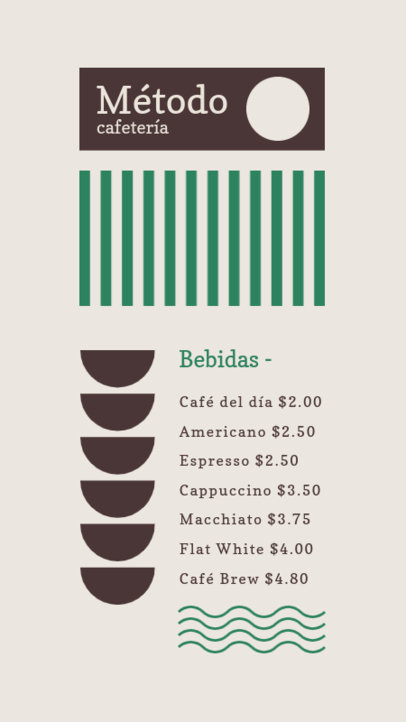 Minimalistic Instagram Story Template With a Coffee Shop Menu 5219c-el1