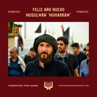 Podcast Cover Generator for a Muslim Show to Talk About Islamic New Year 5091a