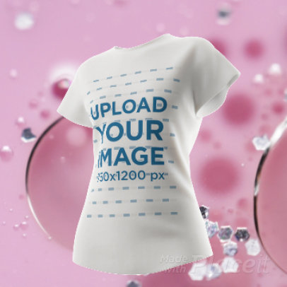 Video Featuring a 3D Render of a T-Shirt Against a Pink Animated Background 