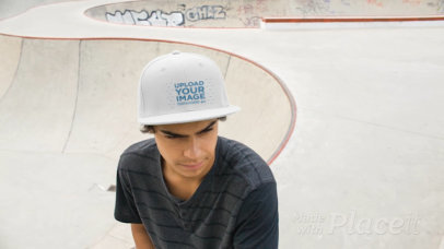 Biker Guy Waiting for his Turn While Wearing a Snapback Hat Video a14188