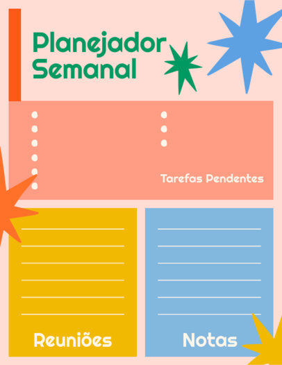 Weekly Planner Template Featuring Illustrated Stars for a To-Do List 4670d