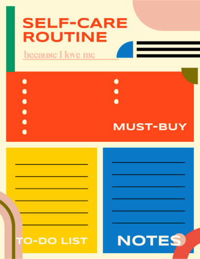 Notebook Planner Design Creator for a Self-Care Routine Checklist 4670c