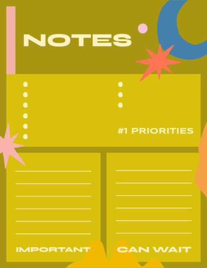 Notebook Planner Maker for a To-Do Checklist Featuring Star Graphics