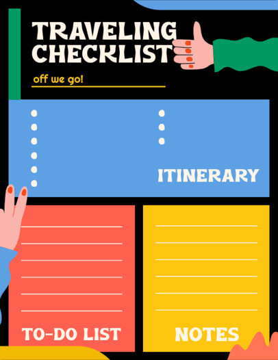 Colorful Notebook Planner Generator for a Travel Checklist 4670b