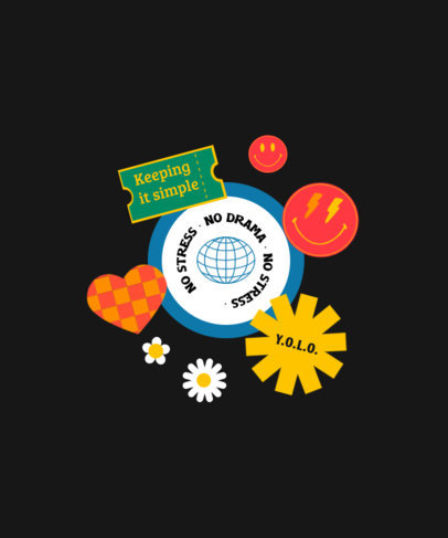 T-Shirt Design Generator Featuring Smiling Face Stickers