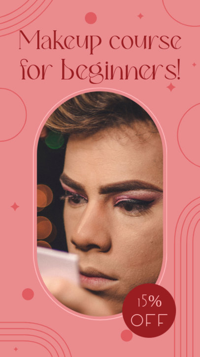 Instagram Story Generator Featuring a Promo for a Makeup Course 4673i