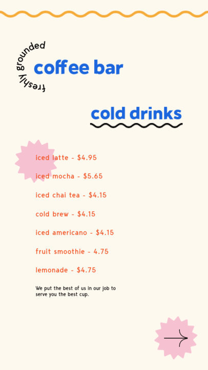 Instagram Story Creator for a Coffee Bar Menu 5218c-el1