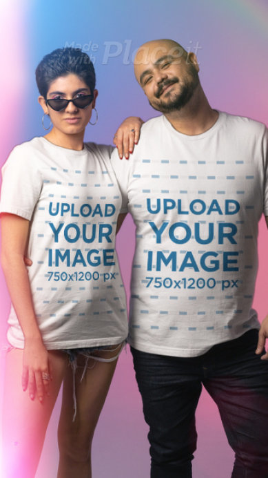 Pride-Themed T-Shirt Video Featuring a Man and a Woman and Chromatic Flares