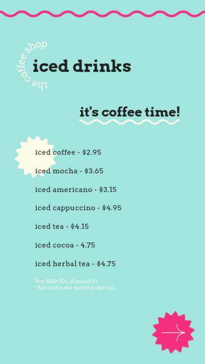 Instagram Story Generator for a Modern Coffee Shop Menu Featuring Abstract Graphics 5218b-el1