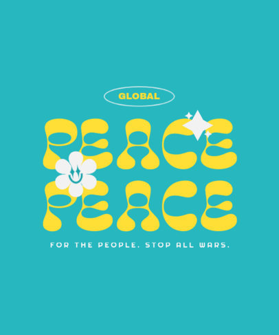 Flower Power-Themed T-Shirt Design Maker with a Quote for World Peace 4803n-4526