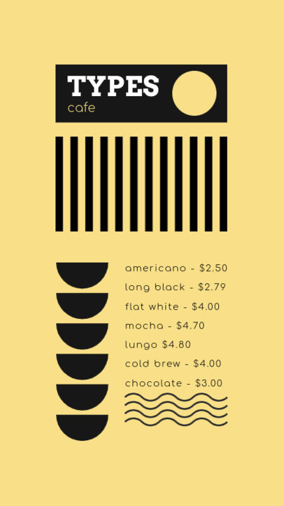 Instagram Story Template Featuring Different Coffee Shop Beverages 5219g-el1