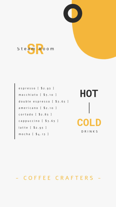 Gourmet Coffee Menu Design Template for Instagram Stories 5216d-el1