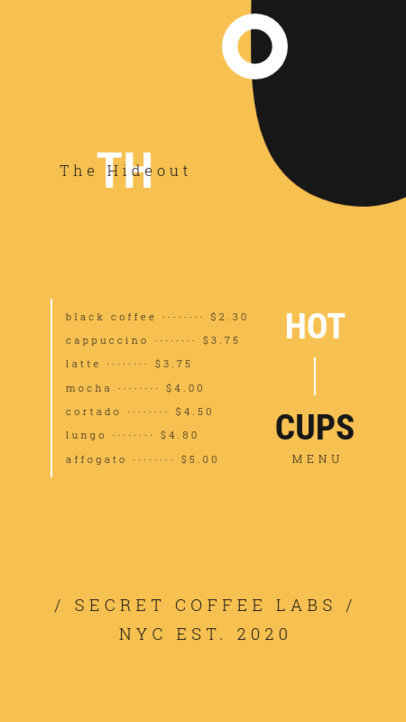 Minimalistic Instagram Story Maker for a Coffee Lab Menu 5216e-el1