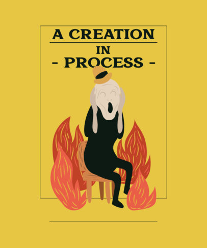 T-Shirt Design Template Referencing a Famous Painting Featuring a Quote 4664c