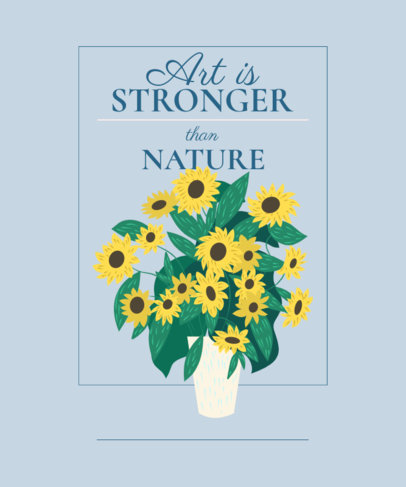 T-Shirt Design Template Inspired by an Art Painting Made by a Famous Artist 4664g