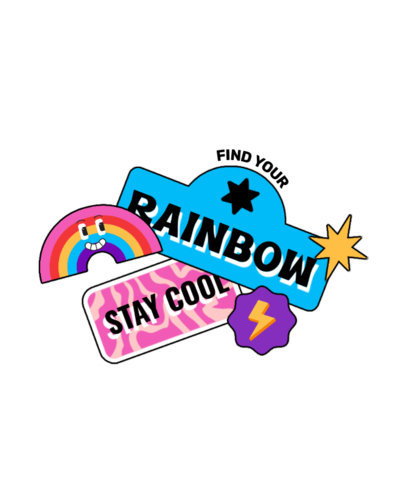 Inspiring T-Shirt Design Template Featuring Sticker Graphics and a Cool Quote