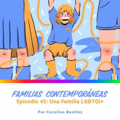 Family-Themed Podcast Cover Template for an LGBTQ+ Episode